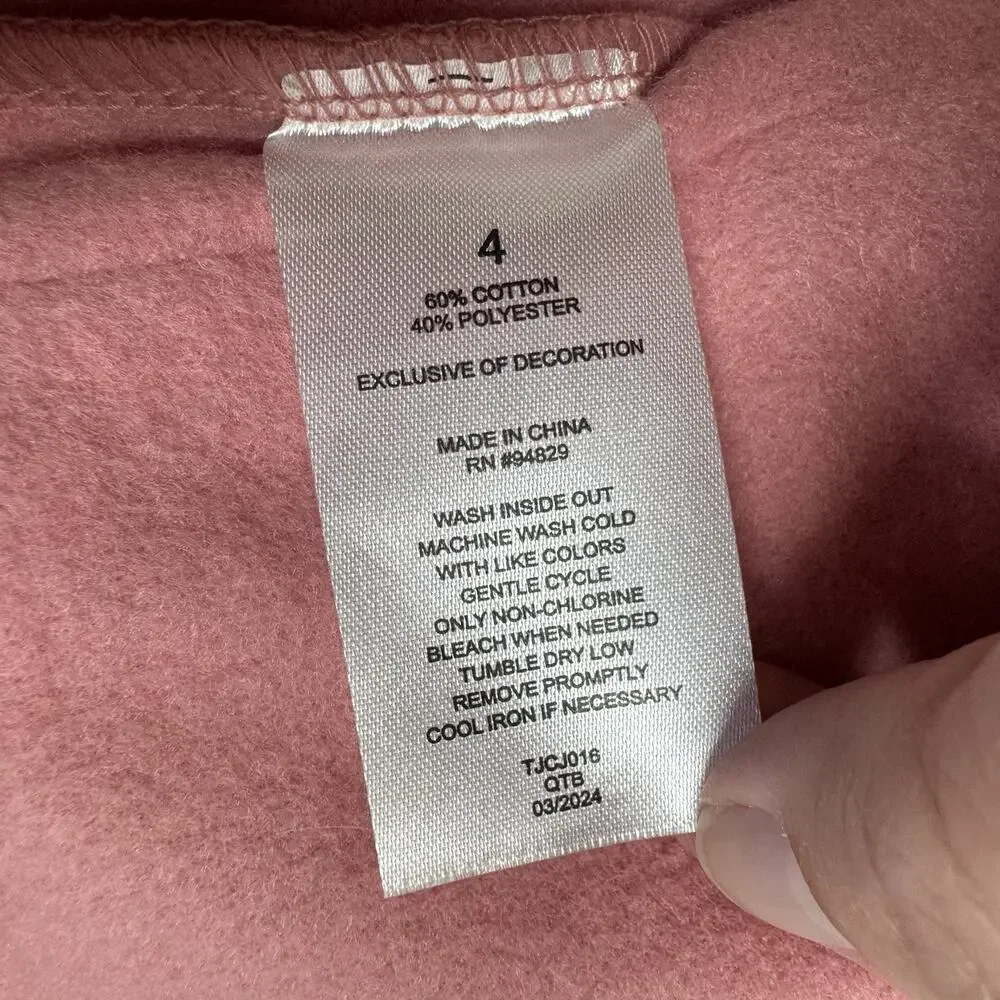 Derek Heart French Terry Varsity Bomber Jacket Girl's Size 4 Dusty Rose Pink